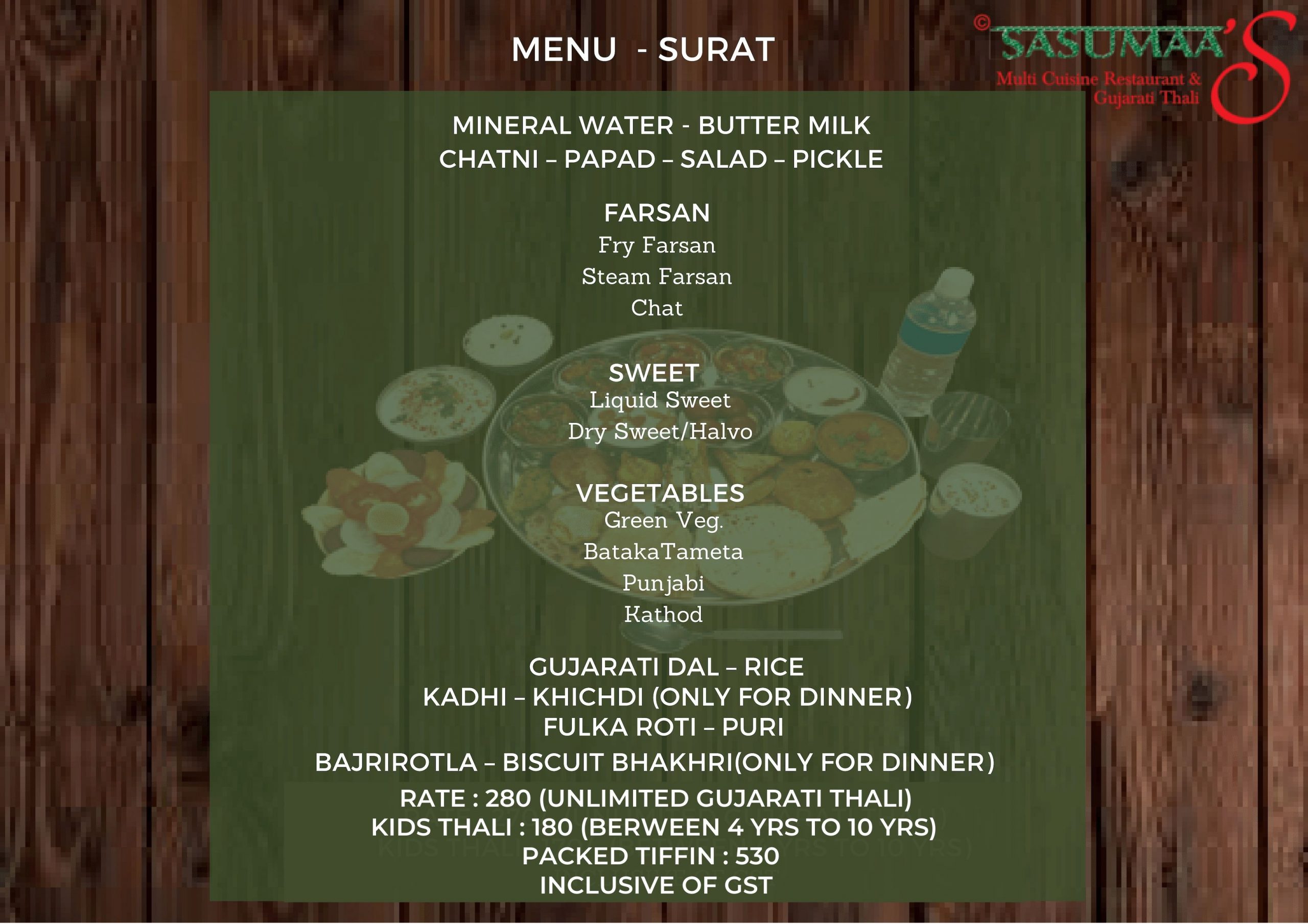 menu surat